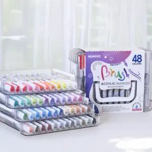 문교 브러쉬 아크릴 마카 (불투명) 48색