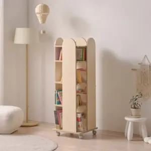 가구산책 책꽂이 4단 회전책장(바퀴형) DN104