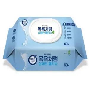 깨끗한나라 메디프렌즈 목욕처럼 상괘한 물티슈 캡60매 20팩
