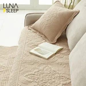 [루나앤슬립] 목화솜 자수퀼팅 통워싱 소파패드 1장 (4인 와이드)