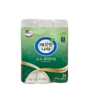 깨끗한나라 순수 프리미엄 휴지 30m (30롤) [1팩]
