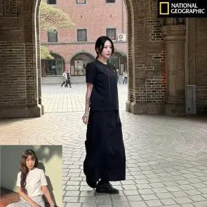 [내셔널지오그래픽](강남점) N252WTS140 여성용 아델리 경량 우븐스트레치 라운드 반팔 티셔츠