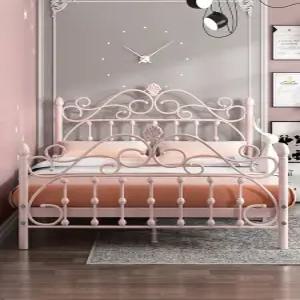 북유럽 퀸 공주침대프레임 북유럽스타일 철제 공주풍