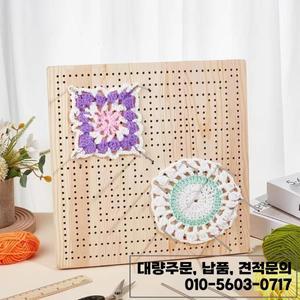 수제 나무 크로셰 블록 플레이트 재사용 가능한 격자 니팅 보드 직조 뜨개질 블로킹 매트 (공예가용)