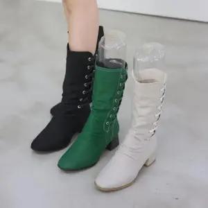 [옷자락]여자 데일리 캐주얼 편안한 레이스업 미들 부츠