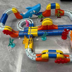 새로운 오션 시리즈 어린이 교육용 전자 마그네틱 레비테이션 기차 트랙 큐브 3D 소년 DIY 조립 장난감 자