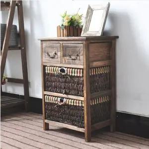 [하프클럽/셀러허브]레나퍼니처 로로이 라탄 서랍장 3단 수납장