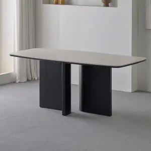 [롯데백화점]헤르짐머 모아 6인 다이닝 테이블 세라믹 식탁세트 1600 (로그체어)