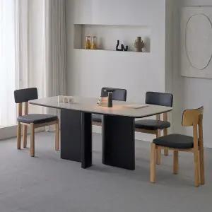 [롯데백화점]헤르짐머 모아 6인 다이닝 테이블 세라믹 식탁세트 1600 (오브체어)