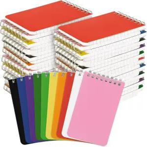 DAJAVE 60팩 소형 포켓 노트북 3개 x 5인치 미니 나선형 메모장 컬러 10개 야외 홈 오피스 칼리지 스쿨용