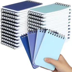 Resurhang 48개 소형 포켓 노트북 벌크 안감 페이지가 있는 5인치 나선형 메모장 3개 학교 사무실