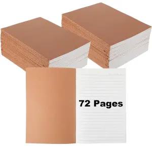 35팩 A5 크래프트 종이 저널 노트북 5.5 x 8.3 인치 72페이지 36장 소프트커버 소형 벌크 안감 미니 메모장