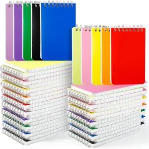 카보블 포켓 노트북 벌크 60팩 3x5인치 소형 60매/120페이지 메모 작성 목록 기획 10가지 색상의 메모장