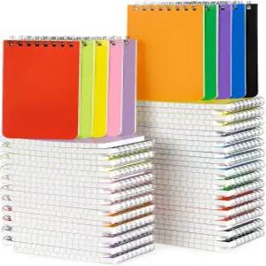 Dynta 포켓 노트북 벌크 60팩 3x5인치 작은 메모장 상단 바운드 페이지 10개의 선명한 컬러 미니 나선형