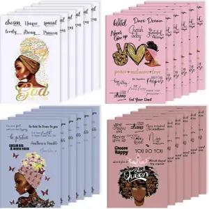 스파콘 24개 흑인 여성 미니 저널 영감을 주는 아프리카계 미국인 노트북 선물 학교 사무실용 동기 부여