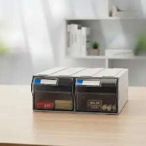 (상품선택 연결형수납함 402)조립식 다단 연결형 수납함 402 투명 서랍식 소품 정리함 거치대