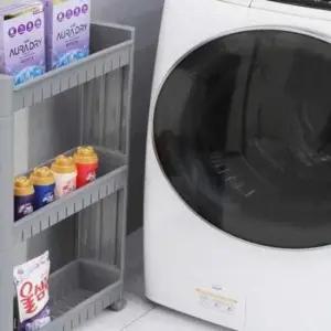 [SBD] 미용 수납트레이 이동식 세탁실 웨건 정리 선반 3단 그레이 소형