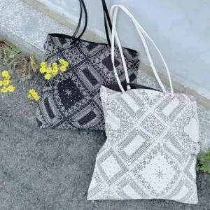 [JED] 에코백 가방 캔버스 숄더백 직장인 여성용 여행용 패턴 페이즐리 학생