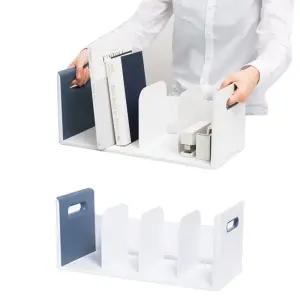 4단 학생용 책상 책꽂이 북앤드 47.7x20cm 1개 네이비 미니 정리함 이동식 수납 서랍 사무실 책장