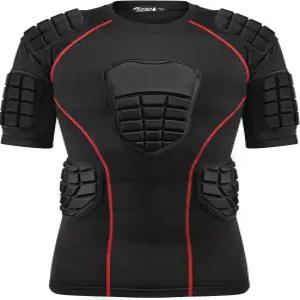 축구 럭비 야구를 위한 지카 패딩 압축 셔츠 8패드 갈비뼈 보호대 가슴 장비 스포츠 래쉬 가드
