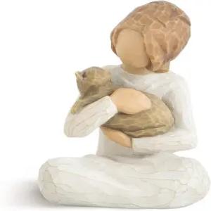 윌로우 트리 친절 소녀 무엇보다도 동물 애호가와 고양이 주인을 위한 입양 축하 선물 조각된 손그림