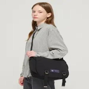 [로아드로아]빈티지 투버클 레이어 포켓 크로스백 (블랙)