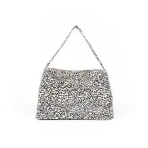 [로아드로아]레오파드 플랫 호보 쇼퍼백 (화이트)