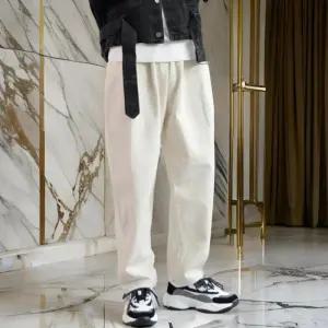 [옷자락]남자 하프밴딩 와이드 테이퍼드 데님팬츠