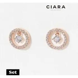 [씨아라][귀걸이 목걸이SET] CIARA 14K Azeglio 풀샤이닝 서클 아일랜드