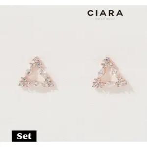 [씨아라][귀걸이 목걸이SET] CIARA 14K Mantova 트리앙글로 풀샤이닝