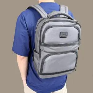 [옷자락]남성 학생용 가방 블랙 그레이 네모형 캐주얼 백팩