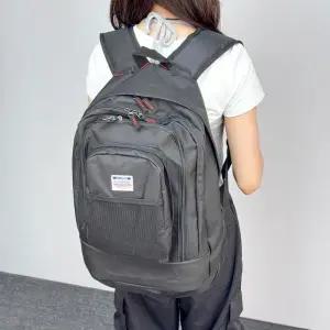 [옷자락]멀티수납 지퍼백 블랙 36리터 남녀공용 캐주얼 백팩