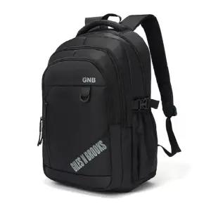 [옷자락]남성 학원가방 레터링 분할 포켓 검정색 빅 백팩