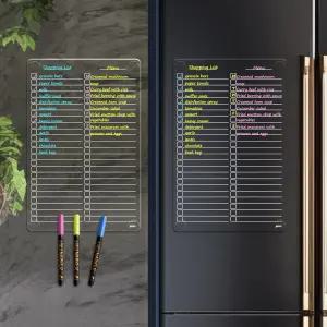 냉장고용 JJPRO 비자성 건식 지우기 목록 보드 8.5 x13 투명 작업 식료품 캐비닛 벽 및 유리 모든 매끄러운