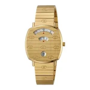 (케이스+쇼핑백포함)(공식매장AS가능)  그립 쿼츠 38mm 골드 시계 596509 I8600