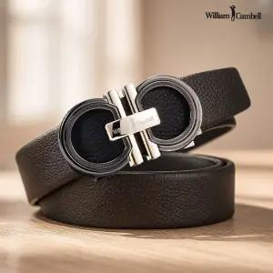 윌리엄캠벨 소가죽 남성벨트 정장 남자 가죽 벨트 자동 버클 WB537