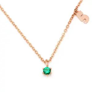[비앤비골드] 14K/18K 넘버링 탄생석 5월 에메랄드 체인 목걸이 PNN27531