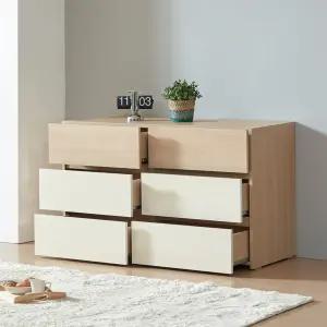 [우아미가구]카멜 UV하이그로시 3단 와이드 서랍장