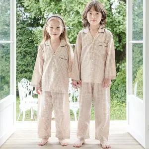 핑코코 4109 브라운체크 국산 아동&주니어잠옷 세트