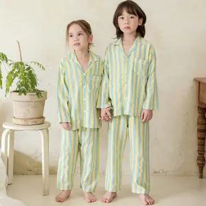 핑코코 4139 옐로우 스트라이프 국산 아동&주니어잠옷 세트