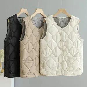 여성 IS74PQ25 v넥 경량 패딩 조끼 다이아 퀄팅 경량