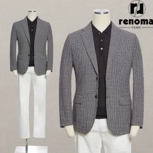 [롯데백화점]레노마 [얼리버드]SS 봄여름 블랙앤화이트 체크 프리미엄 에어메쉬 재킷 RQMJBJ63AJD