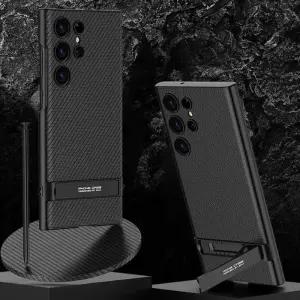 [보리심] 적용 갤럭시 S26 울트라 플러스 케이스 가죽 카본 스탠드 하드