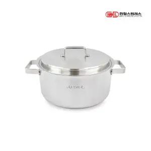 [한일스텐레스] 에테르 IH인덕션 통5중 무연마제 304스텐 양수냄비 24cm