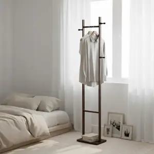 대나무 원목 스탠드 헹거 DIY 옷걸이 틈새선반 다용도 거실 드레스룸 안방 정리 수납