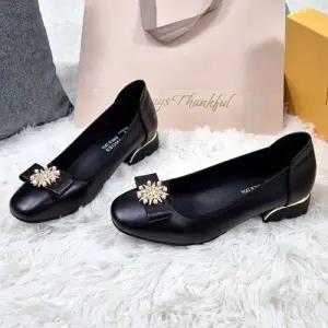 제이시 발볼넓은 3CM 리본 통굽 푹신한 여자구두 K435