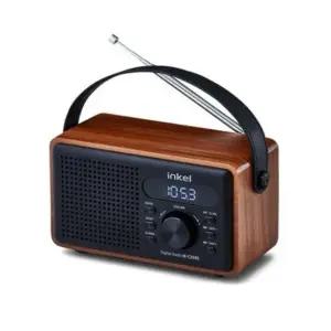 인켈정품 뉴트로 복고풍 미니오디오 분리형 블루투스 시계 알람 라디오 TFSD카드-USB 헤드폰단자-K2