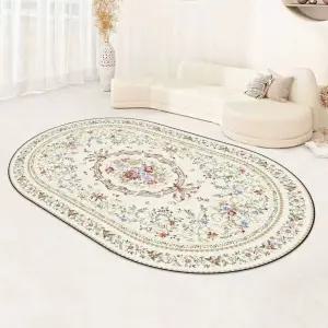 꽃무늬 타원형 카페트 플라워 북유럽 거실 러그