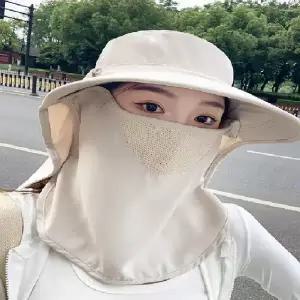 여성 올커버 마스크 일체형 플랩캡 여름 자외선차단 썬캡 챙모자 등산 해변 일모자