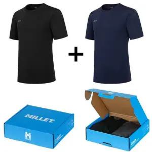[밀레](대구신세계)[한정수량]MUVUT470[남성]26년신상 블랙네이비 세트 아이스 냉감 반팔 2장세트 티셔...